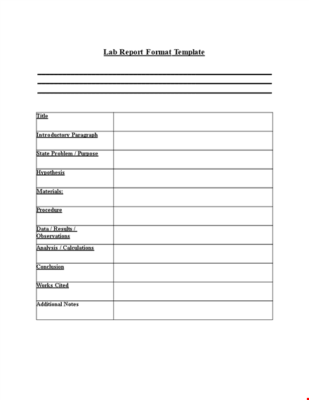 create professional lab reports with our format and template template