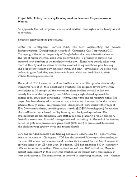 project situation analysis sample template