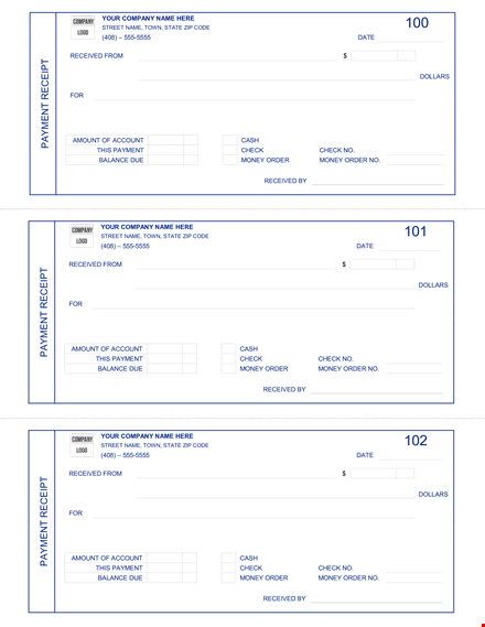 payment receipt template template