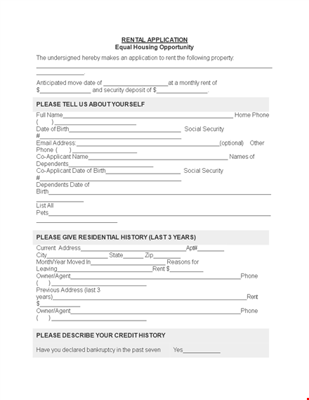 rental application template - create, download, or print now! template