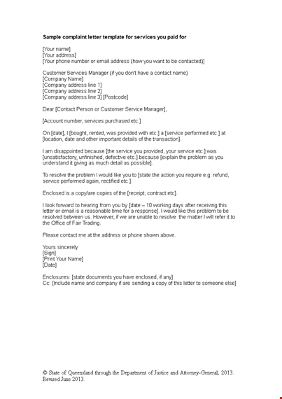 customer response letter template doc template