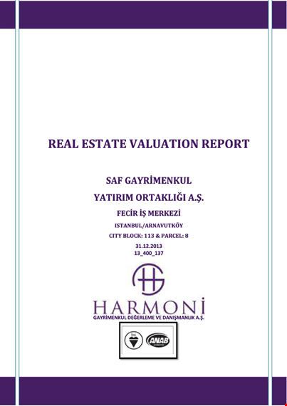 real estate valuation report template