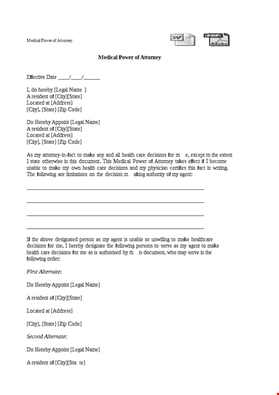general medical power of attorney form template
