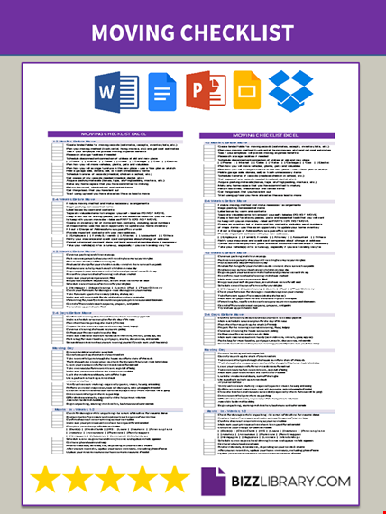 moving checklist template