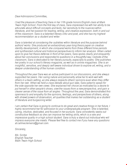 create a strong recommendation letter with our teacher template template