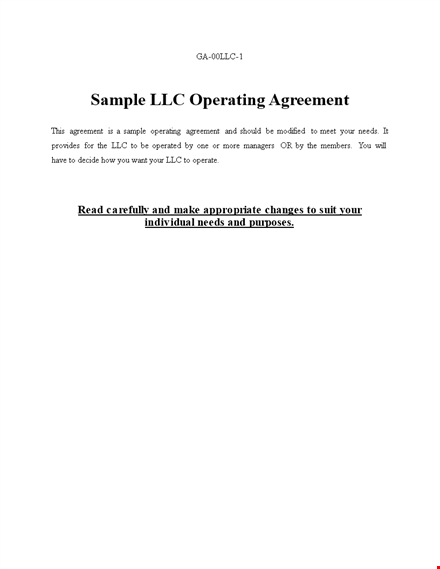 customize your llc operating agreement template: secure the interests of your members template