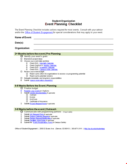 event planning template - plan, submit and organize events | applicable for students template