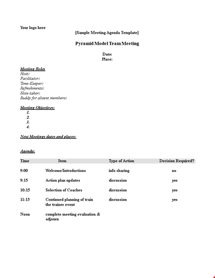 meeting agenda outline template template