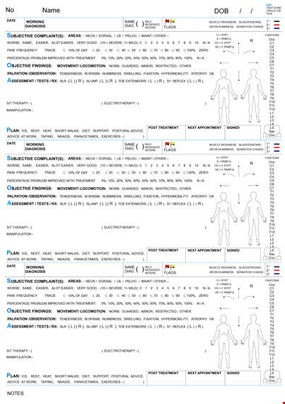 chiropractic soap note template template