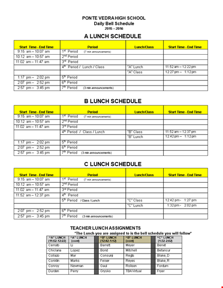 daily schedule template