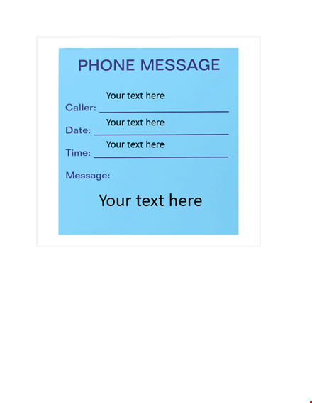 phone message template - create professional phone messages effortlessly template
