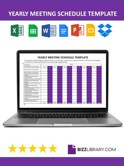 yearly meeting schedule template