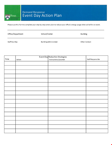 event action plan format template