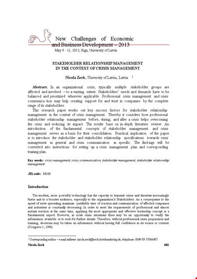 stakeholder relationship management plan template