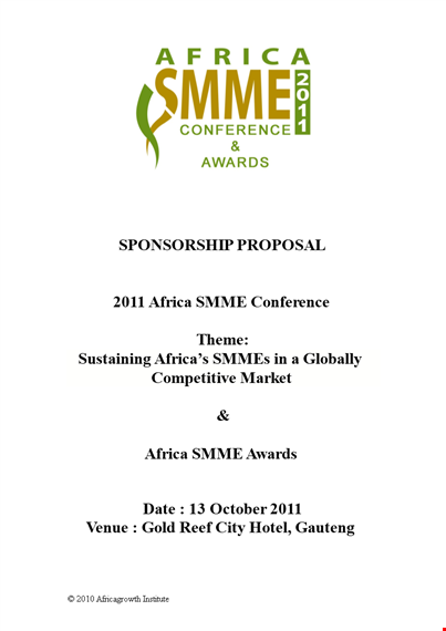 sponsorship letter template for conference awards in the african sector template