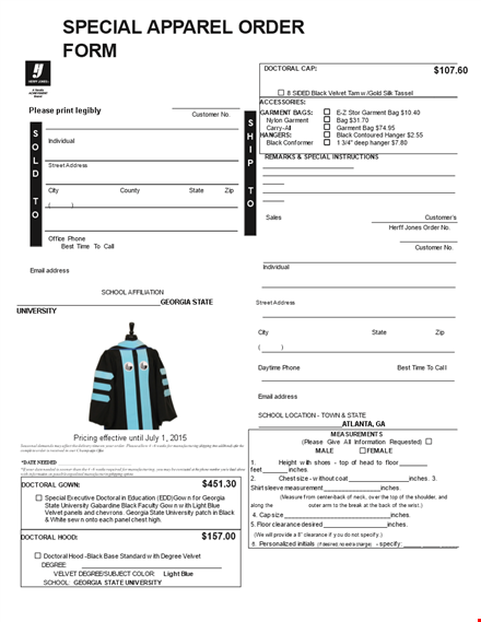 georgia state university edd order form march promo template