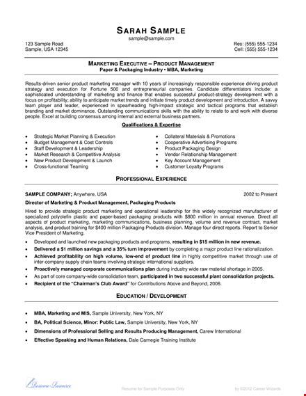 marketing manager resume format example template