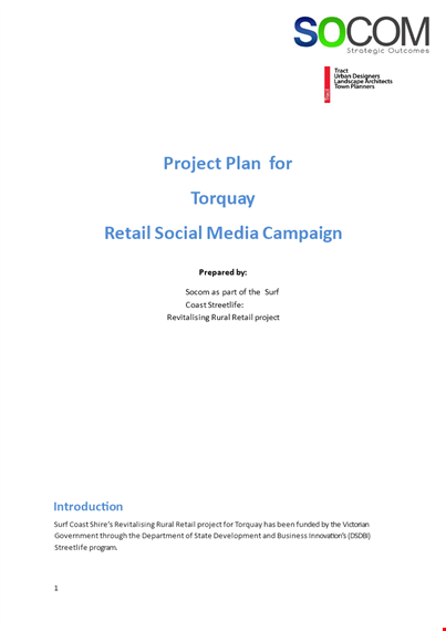 social media project plan template for retail: how to boost your facebook presence in torquay template