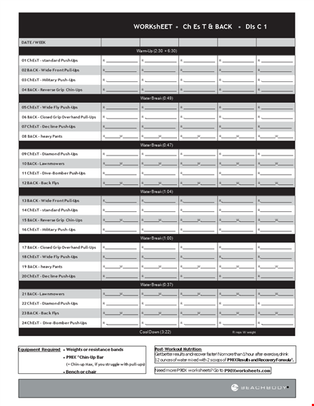 workout template for effective exercise planning template