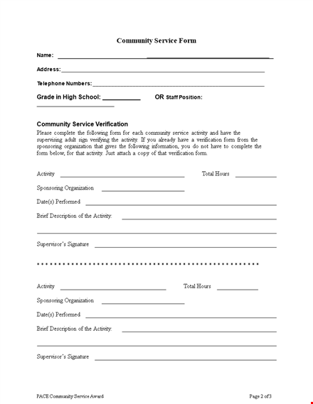 community service letter template | service, sponsoring, organization activities template