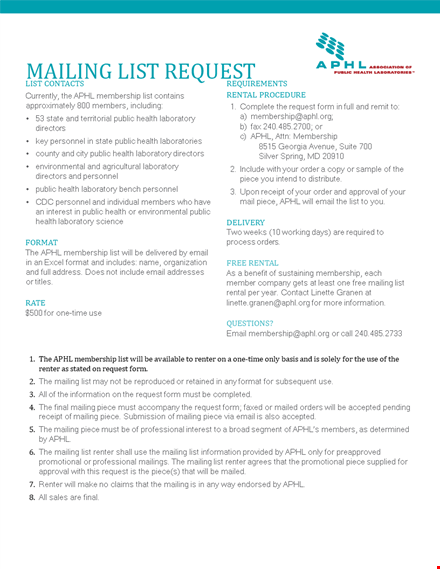 printable mailing list template template