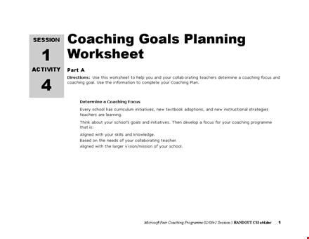 goal setting template template