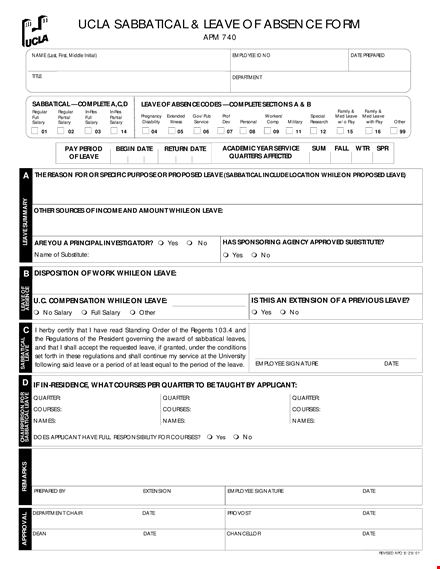 da form & salary: manage leave and request sabbatical | template template
