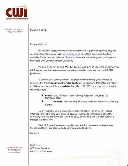 congratulate the achievements with a personalized letter | ceremony, commencement template