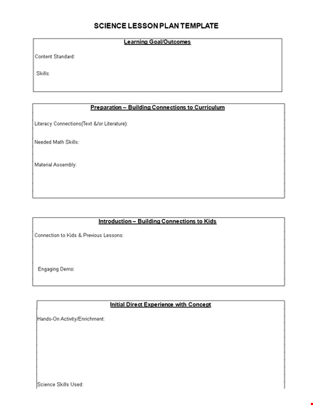 lesson plan template for building skills and connections template