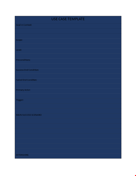 success with use case template - optimize your process and condition your success template