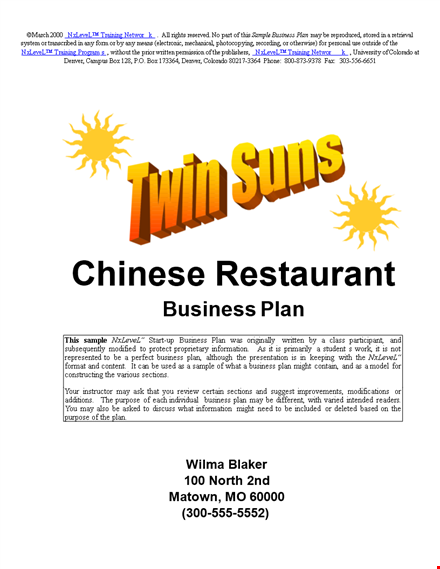 chinese restaurant marketing plan | boosting business and driving sales template