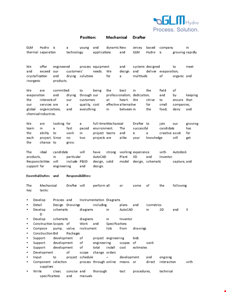 mechanical drafter job description - get the details and responsibilities template