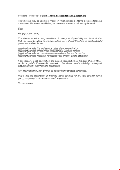 reference request letter template template