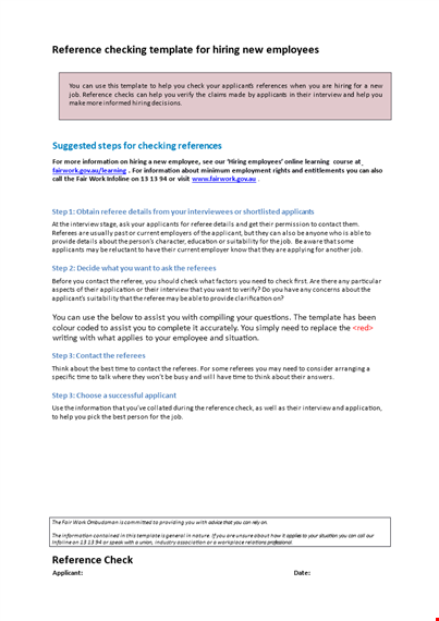 reference check form sample template