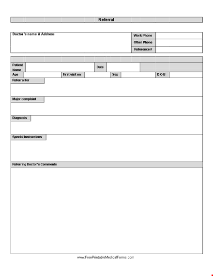 get a referral form template for easy referral process - address, phone, doctor - try it now! template