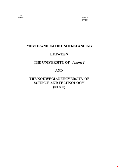 university article parties - memorandum of understanding template template