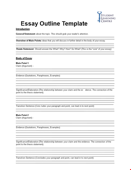 create a compelling essay outline | claim, statement, evidence - template template