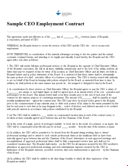 hospital employment contract - ensuring clarity in paragraphs and shall template