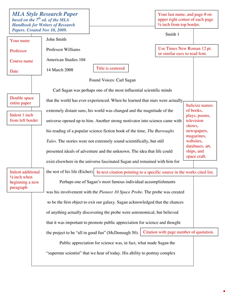 mla science research paper - explore the works of carl sagan template