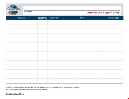 attendance sign in sheet template - easy and convenient records template