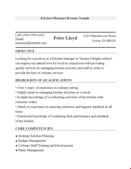 manager resume template