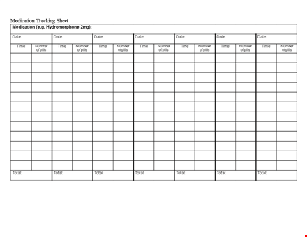 sample medication tracking template
