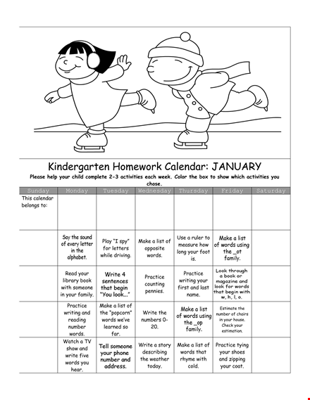 plan and organize your homework with our customizable homework calendar template