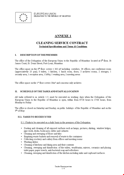 cleaning contract template pdf template
