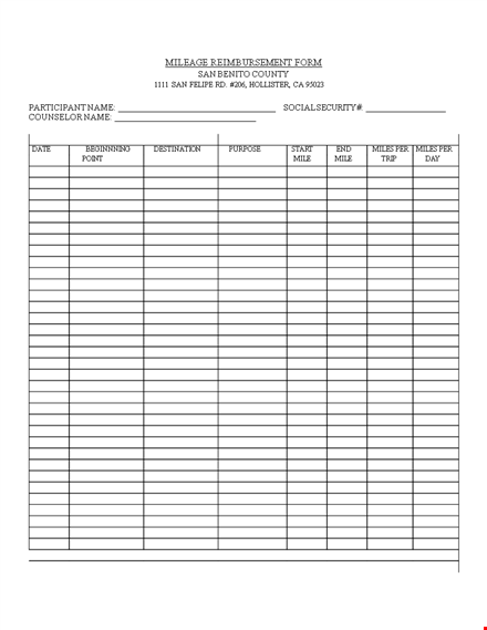 submit mileage reimbursement form | maximize your reimbursement miles template