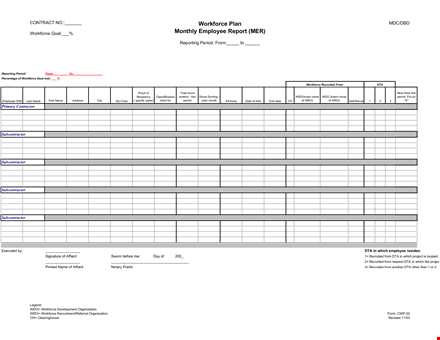 monthly employee template