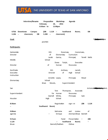 simple interview workshop template