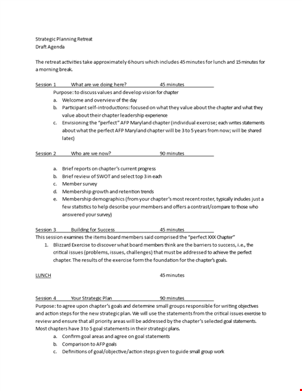 effective planning retreat agenda template for productive sessions and clear statements template