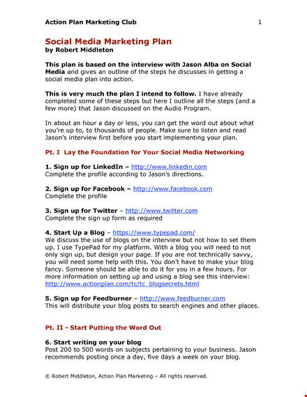 social media marketing plan sample okjkiswmmk template