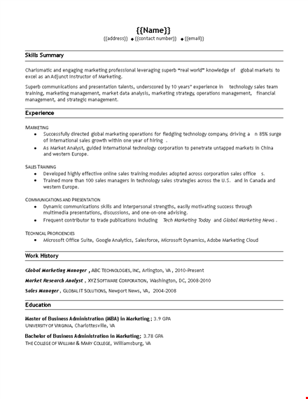 career change resume template